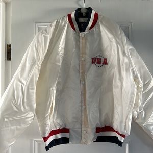 Vintage 80s White USA Bomber Jacket